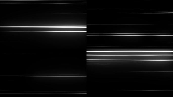 4K黑白发光加速穿梭穿越速度线特效-循环