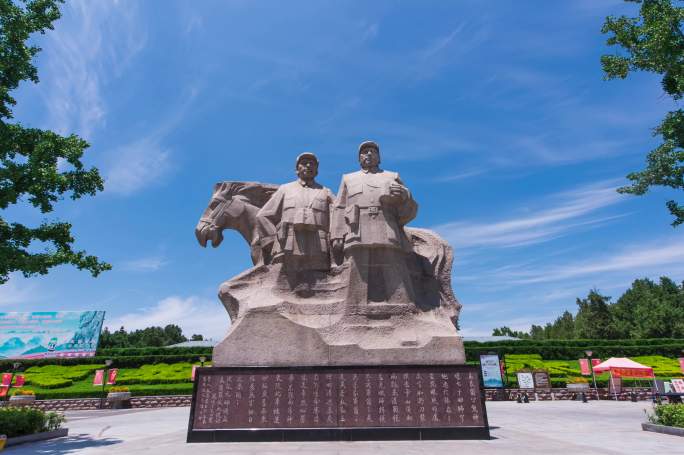 孟良崮战役纪念馆雕塑陈毅粟裕