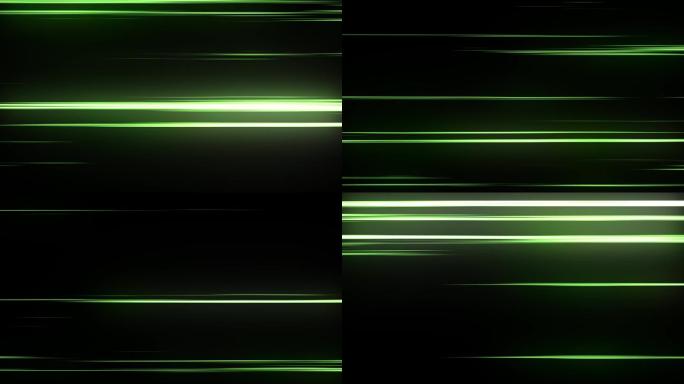 4K绿色发光加速穿梭穿越速度线特效-循环