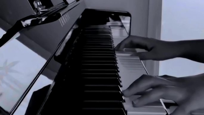 练琴钢琴弹钢琴萱草花视频素材