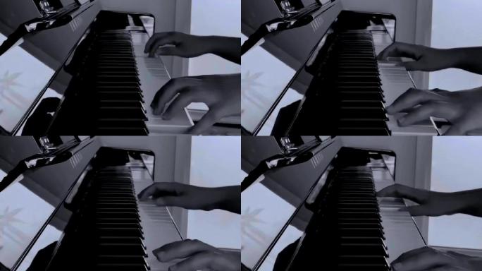 练琴钢琴弹钢琴萱草花视频素材