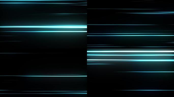 4K蓝色发光加速穿梭穿越速度线特效-循环