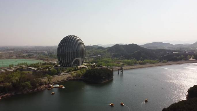 北京怀柔雁栖湖景区航拍