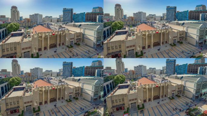 河南郑州二七纪念堂俯视超广角延时摄影