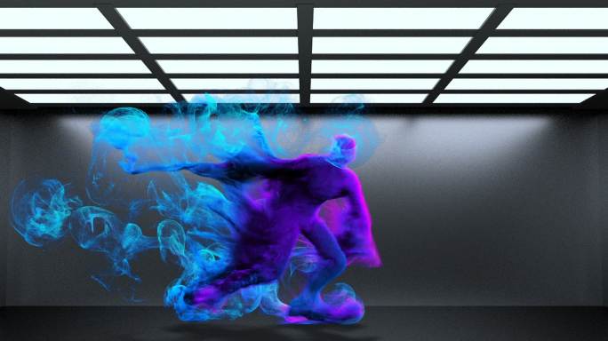 4K裸眼3D全息投影水墨烟雾舞蹈