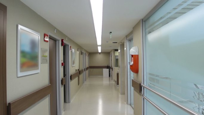 空荡荡的医院走廊住院部病房住院同济协和