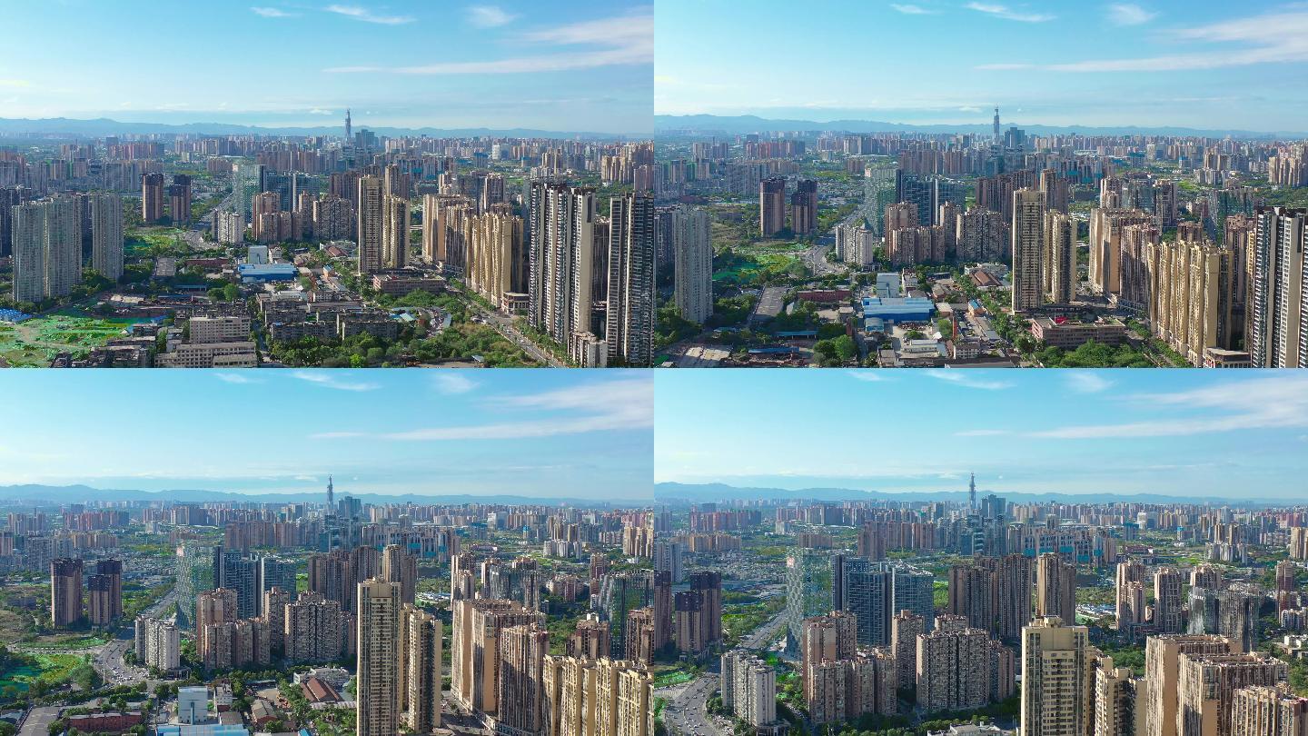 【4k】成都最高建绿地中心468远眺航拍