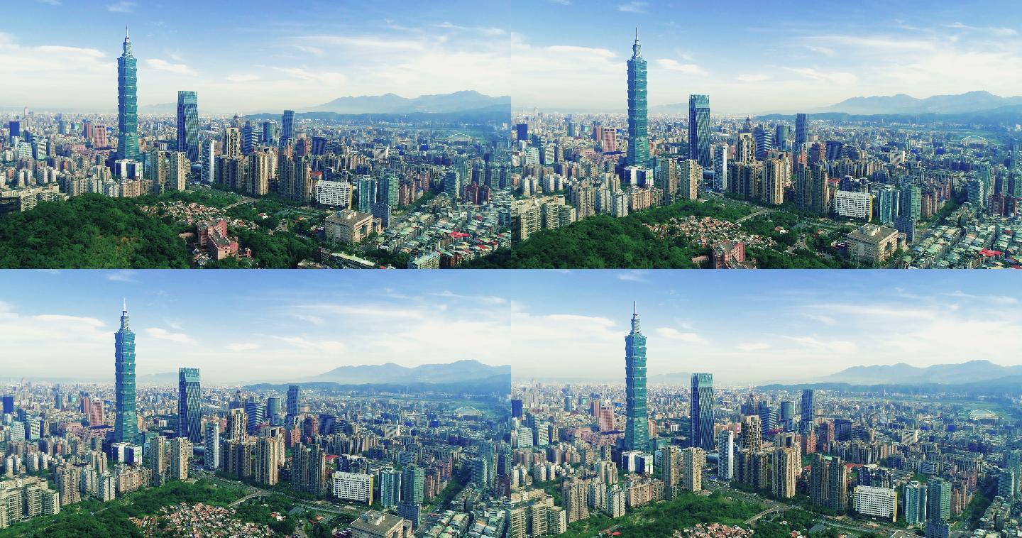 台湾台北市金融区鸟瞰图