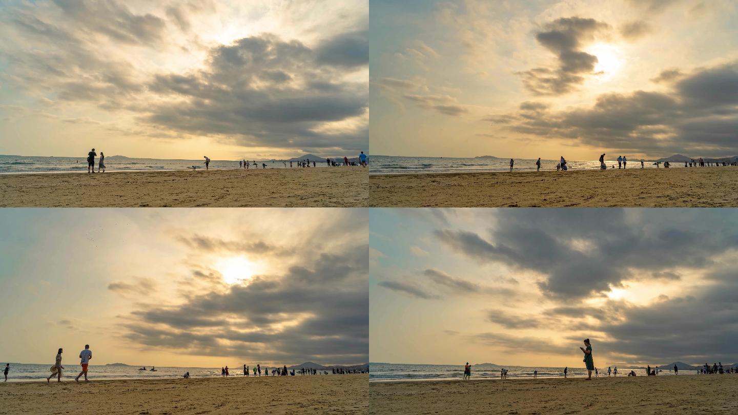 海边夕阳延时摄影