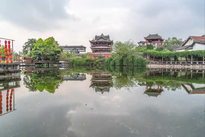 成都龙泉驿热门景点洛带古镇五凤楼延时4K