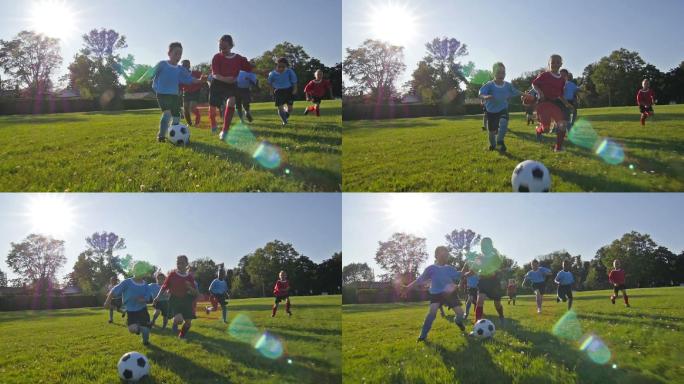 踢足球的孩子们素质教育小学生体育课