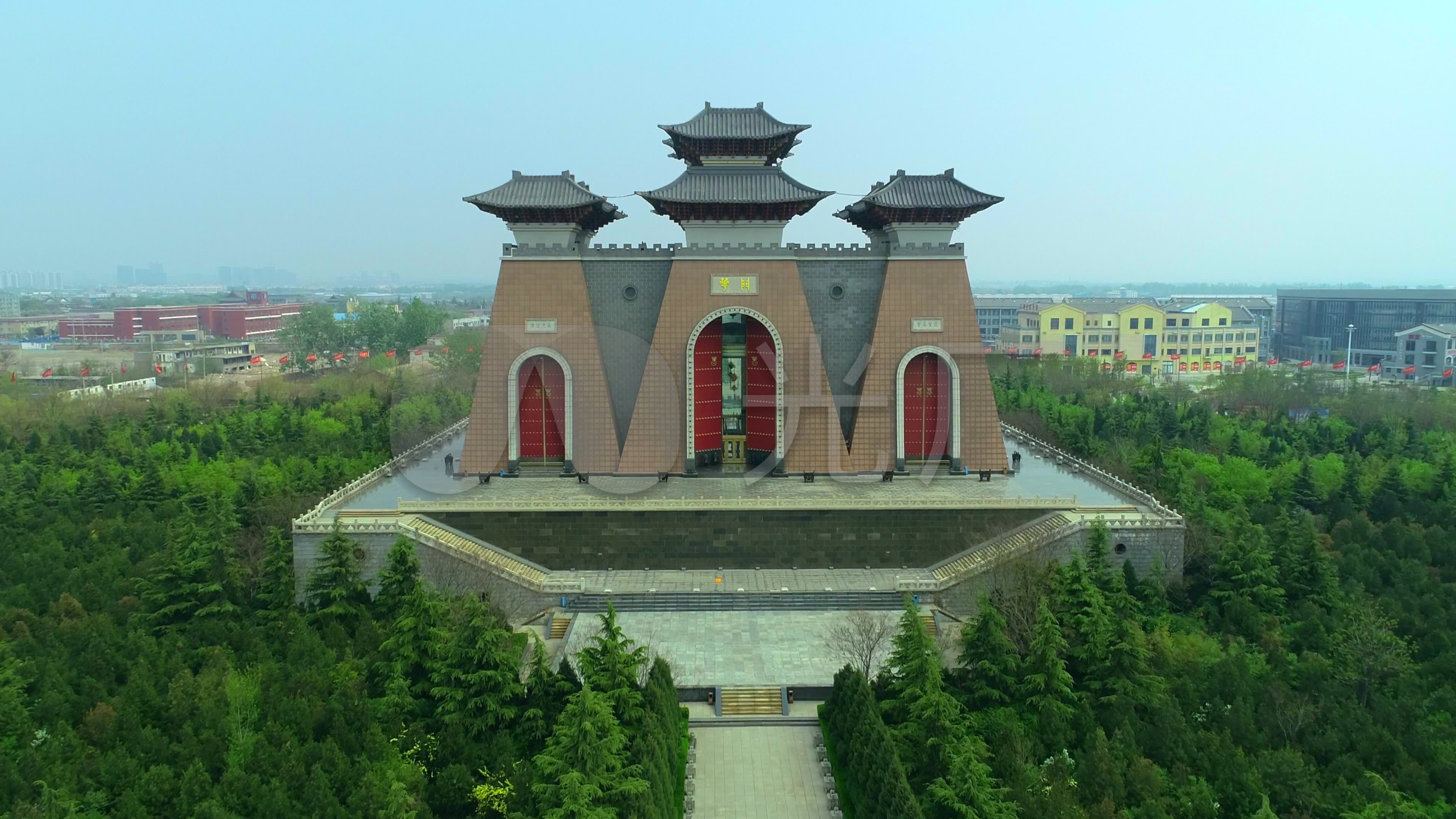 无人机航拍山西临汾天下第一华门4k_4096x2160_高清视频素材下载(编号