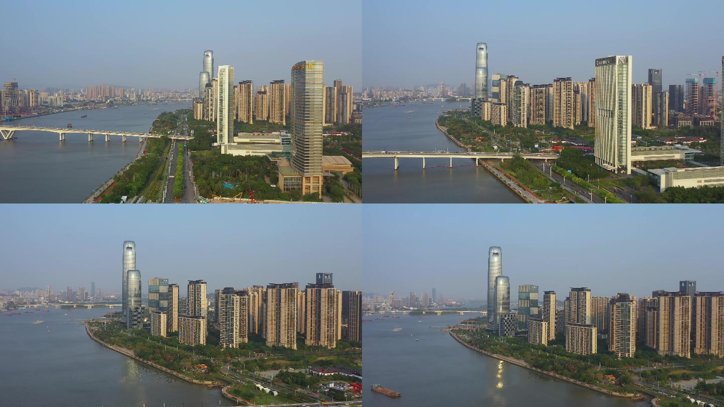 广州珠江保利天悦琶洲大桥城市航拍