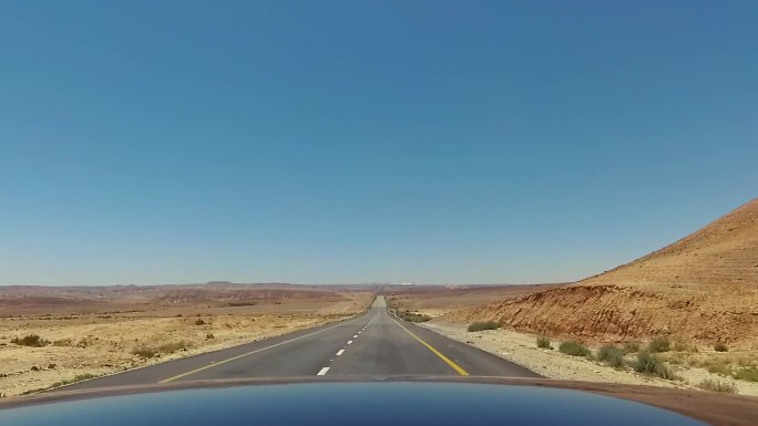 以色列沙漠公路行车视角行车记录仪