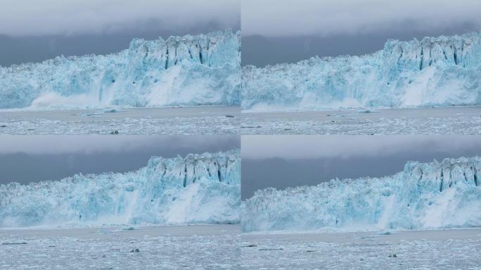 冰落入大海全球变暖碳排放雪崩
