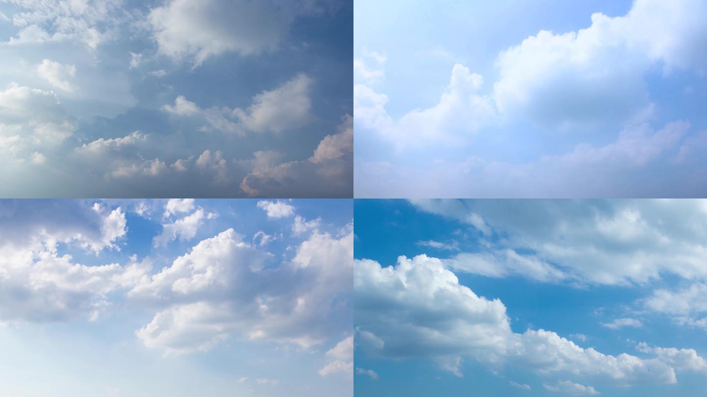 蓝天白云天空云朵延时快速飘动的云
