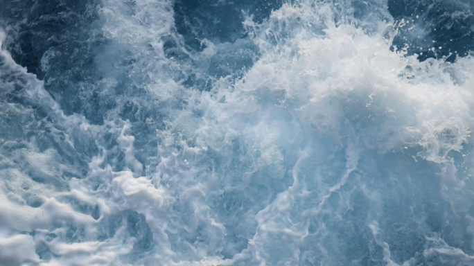 深海海浪翻滚升格慢镜头