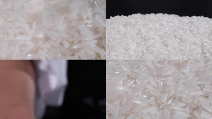 泰国香米大米有机大米特写散落掉落升格高