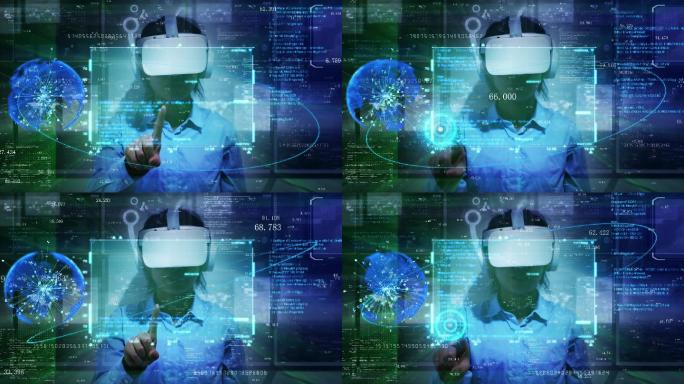 VR智能穿戴虚拟现实科幻屏幕演示ae模板