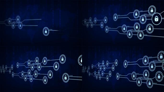 动画安全锁大数据防护数字化骇客密码破解杀