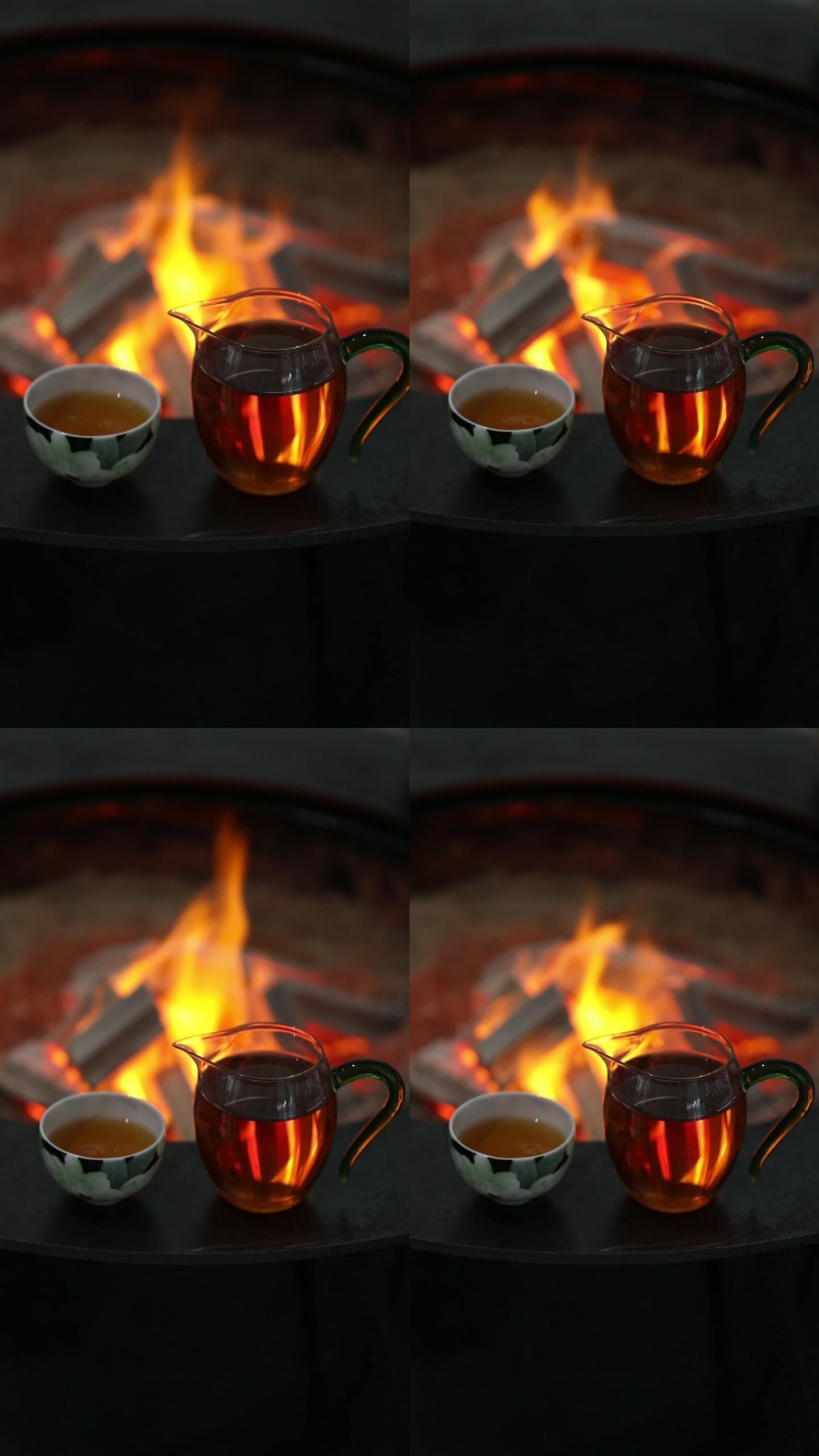 火炉旁倒茶