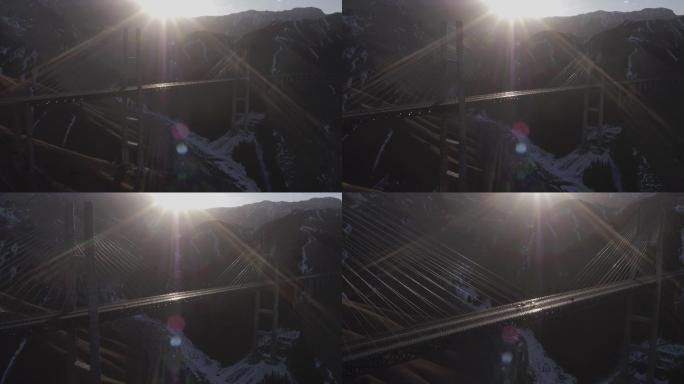 航拍新疆果子沟大桥