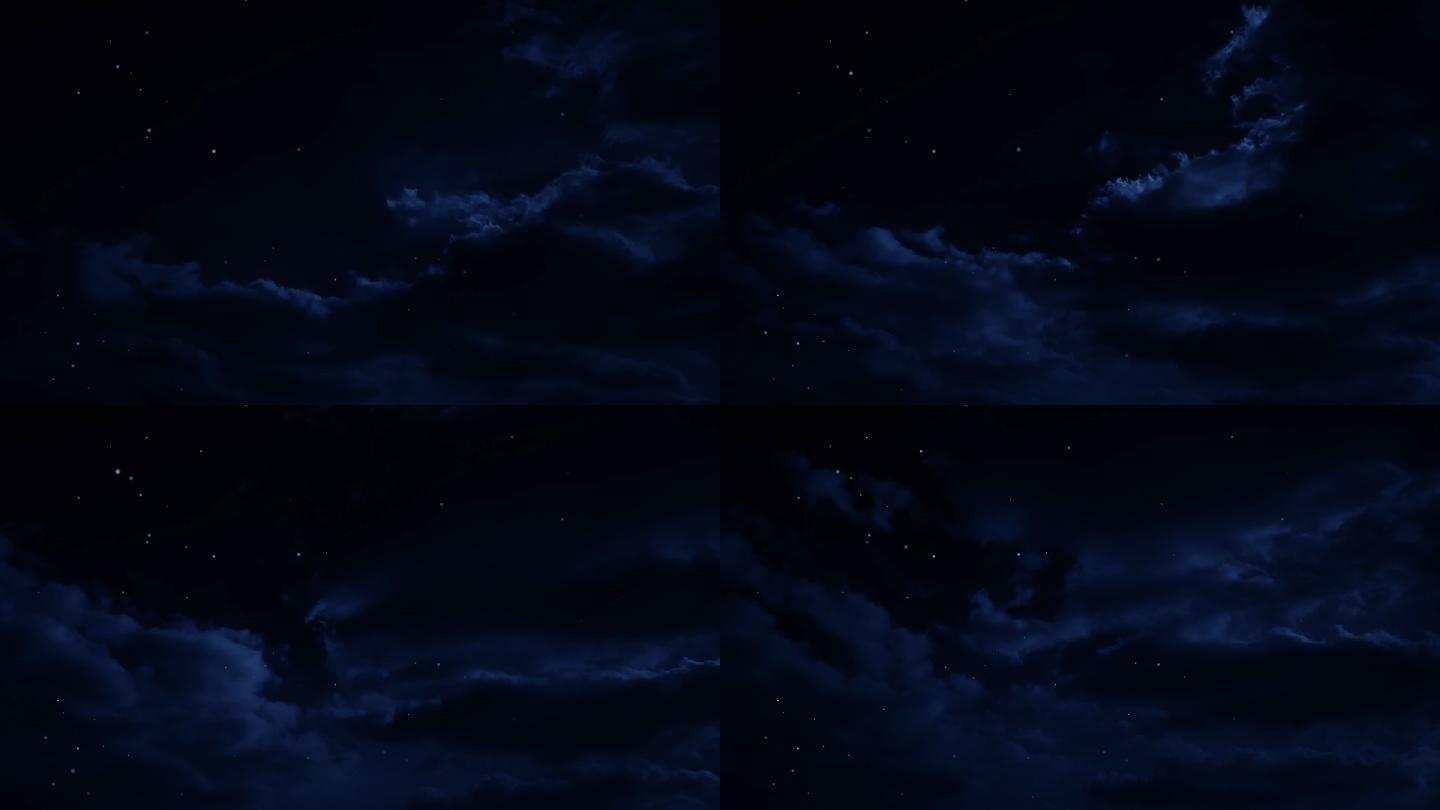 【HD天空】星夜唯美蓝色繁星云层星空夜空