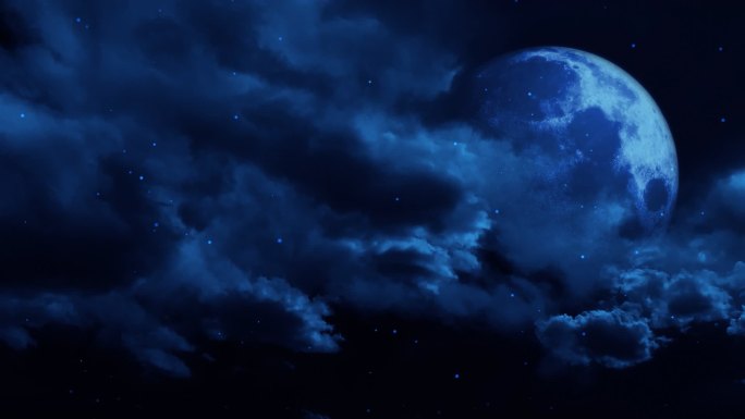 【HD天空】奇幻月球夜空繁星夜空云遮月亮