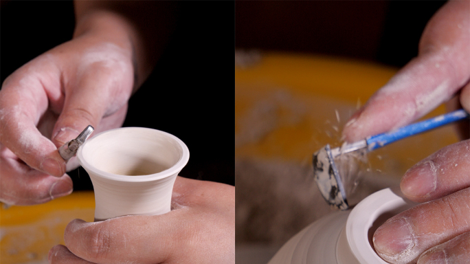 陶瓷制品手工精修过程