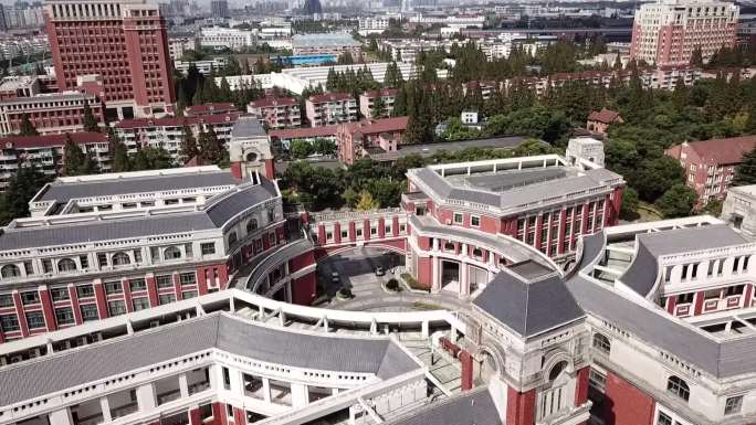 上海市杨浦区理工大学航拍，大学航拍