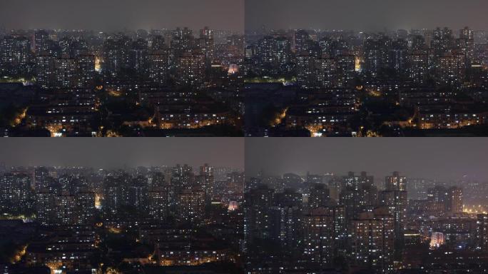 北京万家灯火-窗外繁华夜景-俯拍城市远景