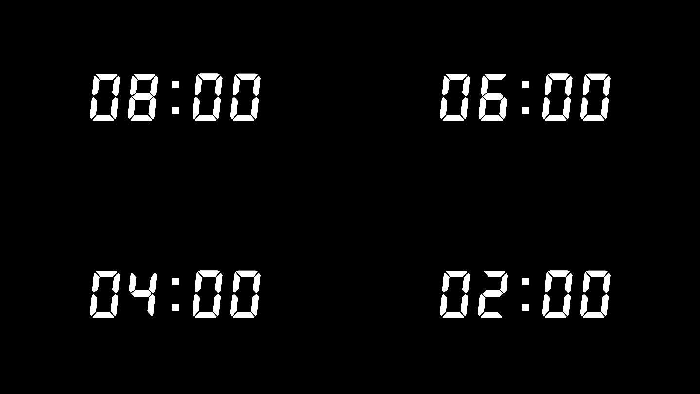 十分钟LCD电子表数字效果4K时间倒计时