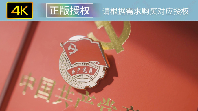 4K红色文化党徽党章红旗誓词宣誓视频素材