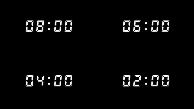 4K十分钟液晶数字效果时间倒计时