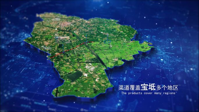 【宝坻地图】科技定位连线模板