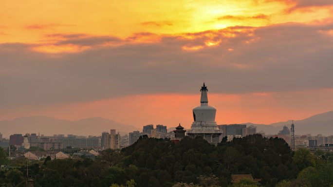 北海白塔日落延时