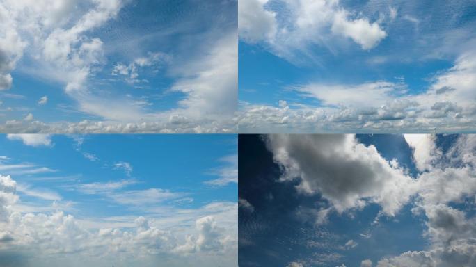 南黄海上空的蓝天白云_4x倍速动态流动