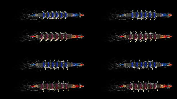 龙舟划船循环