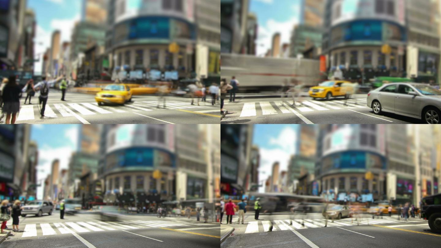 纽约市街道的延时摄影
