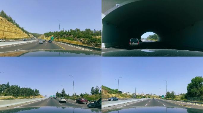 以色列高速公路驾驶员视角行车记录仪延时