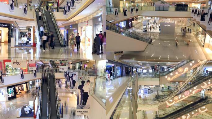 大型商场购物中心人流移动延时摄影