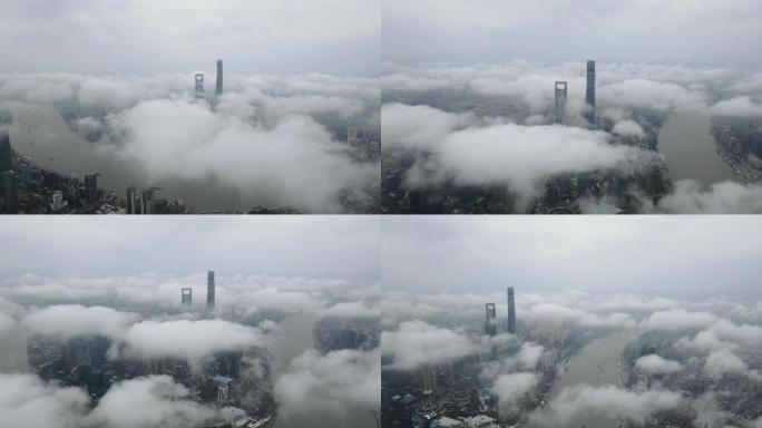 上海外滩平流雾