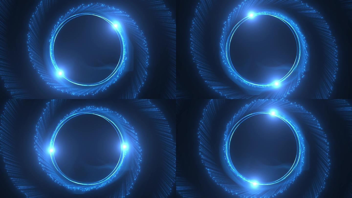 4k圆圈粒子发散追逐拖尾粒子无缝循环