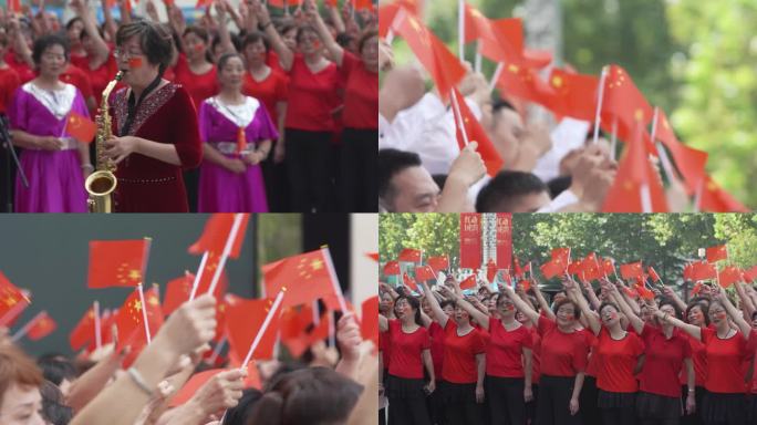 国庆大合唱 红旗 红色主义 爱国主题