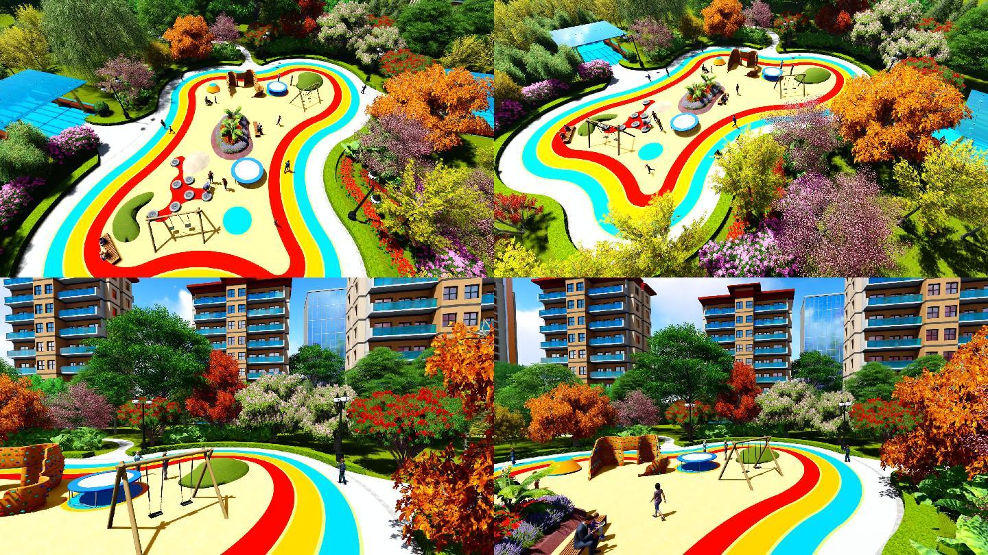 三维游乐设施园林景观儿童乐园动画