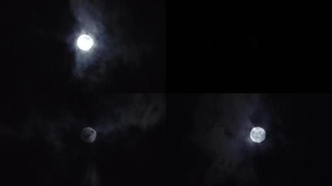 午夜月亮云遮月-实拍