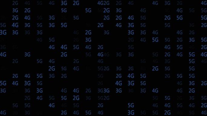 2G3G4G5G数字信息元素粒子动画墙