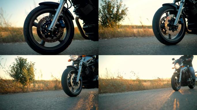 骑摩托车的人机车动作特写速度与激情