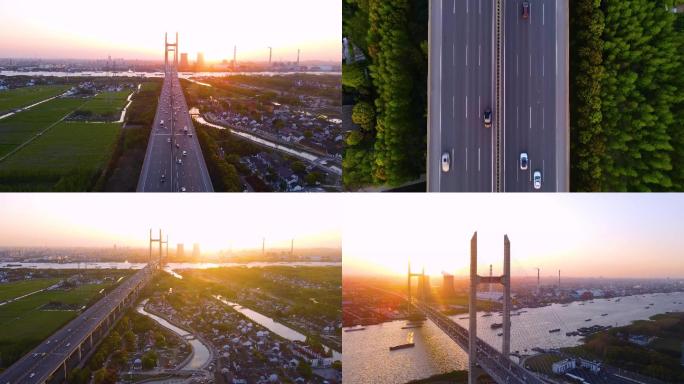 上海闵浦大桥4K航拍