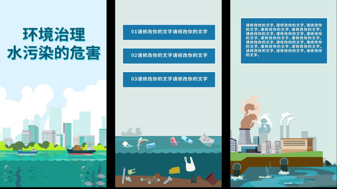 【竖屏】水污染环境保护治理MG动画